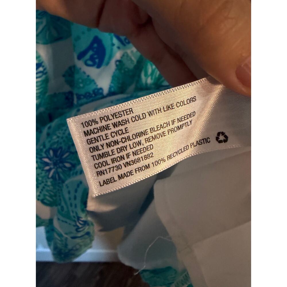 Lilly Pulitzer for Target Womens Size 2X Blue & White Patterened Flounce Dress - Picture 7 of 7